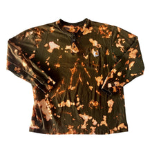 Load image into Gallery viewer, Green & Orange Bleach Dyed Carhartt T-Shirt Long Sleeve