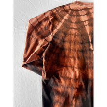 Load image into Gallery viewer, Orange & Black Shibori Bleach Dyed Carhartt T-Shirt Long Sleeve Size Large