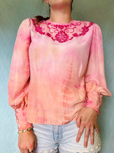 Load image into Gallery viewer, Ombre Dyed Vintage Blouse - Pink and Orange