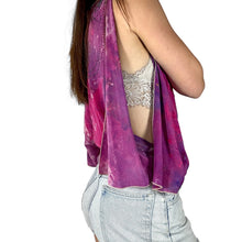 Load image into Gallery viewer, Vintage 1970s Hand Ice Dyed Silk Beaded Scarf Blouse