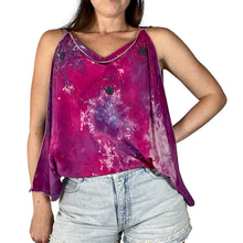 Load image into Gallery viewer, Vintage 1970s Hand Ice Dyed Silk Beaded Scarf Blouse