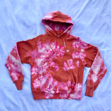 Load image into Gallery viewer, Reverse Tie Dyed Orange and Pink Hoodie Sweatshirt