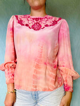 Load image into Gallery viewer, Ombre Dyed Vintage Blouse - Pink and Orange
