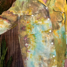 Load image into Gallery viewer, Hand Ice Dyed Silk Blouse Yellow Green