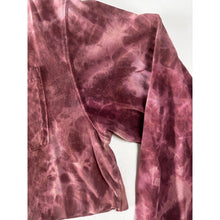 Load image into Gallery viewer, Maroon & Pink Bleach Dyed Carhartt T-Shirt Long Sleeve Cropped Size Large