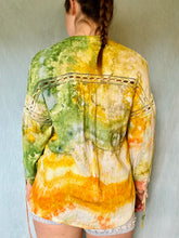 Load image into Gallery viewer, Green and Yellow Cotton Gauze Blouse