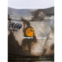 Load image into Gallery viewer, Green & Blue Spiral Reverse Dyed Carhartt T-Shirt Long Sleeve Size Large