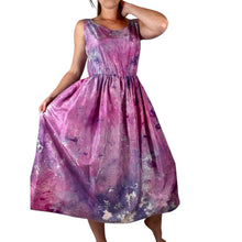 Load image into Gallery viewer, Hand Dyed Pink & Purple Vintage 1950s Silk Dress