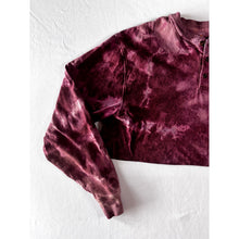 Load image into Gallery viewer, Maroon & Pink Bleach Dyed Carhartt T-Shirt Long Sleeve Cropped Size Large
