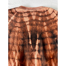 Load image into Gallery viewer, Orange & Black Shibori Bleach Dyed Carhartt T-Shirt Long Sleeve Size Large