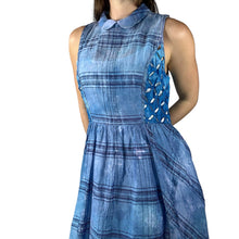 Load image into Gallery viewer, Vintage 1950s Hand Dyed Blue Ice Dye Fit & Flare Cotton Dress