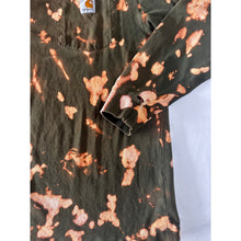 Load image into Gallery viewer, Green & Orange Bleach Dyed Carhartt T-Shirt Long Sleeve