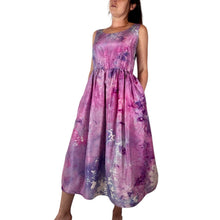Load image into Gallery viewer, Hand Dyed Pink & Purple Vintage 1950s Silk Dress