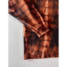 Load image into Gallery viewer, Orange & Black Shibori Bleach Dyed Carhartt T-Shirt Long Sleeve Size Large