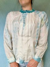 Load image into Gallery viewer, Hand Dyed Pastel Blue Vintage Blouse
