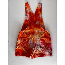 Load image into Gallery viewer, Ice Dyed Vintage Overall Shorts Pink and Orange