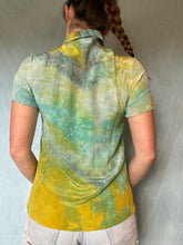 Load image into Gallery viewer, Vintage Short Sleeve Embroidered Silk Blouse