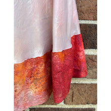 Load image into Gallery viewer, Antique Hand Dyed Rayon Slip Dress Pastel Pink Purple Lace Trim