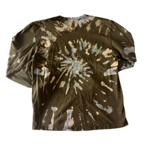 Load image into Gallery viewer, Green & Blue Spiral Reverse Dyed Carhartt T-Shirt Long Sleeve Size Large