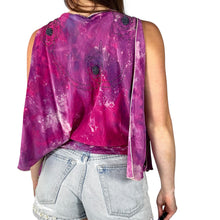 Load image into Gallery viewer, Vintage 1970s Hand Ice Dyed Silk Beaded Scarf Blouse