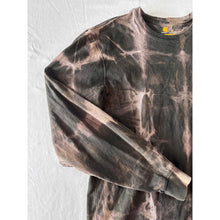 Load image into Gallery viewer, Black & Pink Shibori Bleach Dyed Carhartt T-Shirt Long Sleeve Size Large