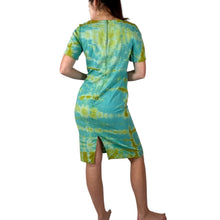 Load image into Gallery viewer, Hand Dyed Vintage 1960s Teal & Lime Dress