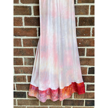 Load image into Gallery viewer, Antique Hand Dyed Rayon Slip Dress Pastel Pink Purple Lace Trim