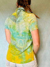 Load image into Gallery viewer, Vintage Short Sleeve Embroidered Silk Blouse