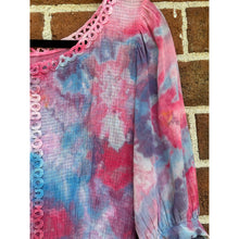 Load image into Gallery viewer, Antique 1940s Hand Dyed Cotton Dress Pink Blue