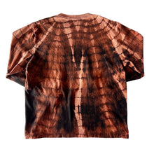 Load image into Gallery viewer, Orange & Black Shibori Bleach Dyed Carhartt T-Shirt Long Sleeve Size Large