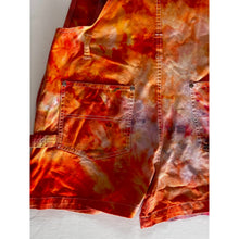 Load image into Gallery viewer, Ice Dyed Vintage Overall Shorts Pink and Orange