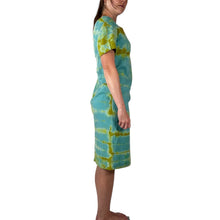 Load image into Gallery viewer, Hand Dyed Vintage 1960s Teal & Lime Dress