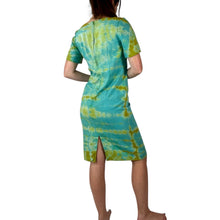 Load image into Gallery viewer, Hand Dyed Vintage 1960s Teal & Lime Dress