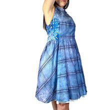 Load image into Gallery viewer, Vintage 1950s Hand Dyed Blue Ice Dye Fit & Flare Cotton Dress