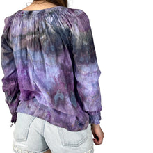 Load image into Gallery viewer, Vintage 1970s Hand Dyed Cotton Smocked Boho Blouse