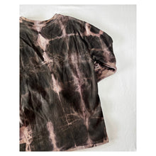 Load image into Gallery viewer, Black & Pink Shibori Bleach Dyed Carhartt T-Shirt Long Sleeve Size Large
