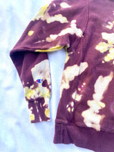 Load image into Gallery viewer, Reverse Dyed Maroon and Lime Green Hoodie Sweatshirt