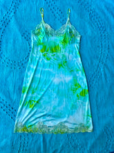 Load image into Gallery viewer, Lime Green and Turquoise Tie Dye Slip Dress