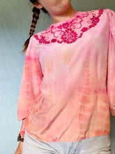 Load image into Gallery viewer, Ombre Dyed Vintage Blouse - Pink and Orange