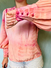 Load image into Gallery viewer, Ombre Dyed Vintage Blouse - Pink and Orange