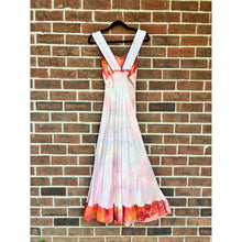 Load image into Gallery viewer, Antique Hand Dyed Rayon Slip Dress Pastel Pink Purple Lace Trim