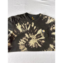 Load image into Gallery viewer, Black & Pale Green Spiral Reverse Dyed Carhartt T-Shirt Short Sleeve Cropped Size 2XL