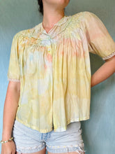 Load image into Gallery viewer, Vintage Green and Orange Bed Jacket Bolero