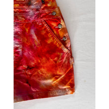 Load image into Gallery viewer, Ice Dyed Vintage Overall Shorts Pink and Orange