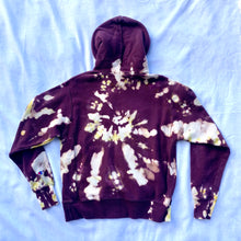 Load image into Gallery viewer, Reverse Dyed Maroon and Lime Green Hoodie Sweatshirt