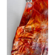 Load image into Gallery viewer, Ice Dyed Vintage Overall Shorts Pink and Orange