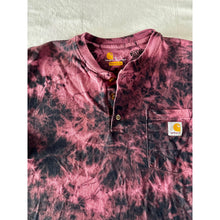 Load image into Gallery viewer, Black & Pink Bleach Dyed Carhartt T-Shirt Short Sleeve Size Small