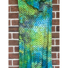 Load image into Gallery viewer, Antique 1940s Hand Dyed Cotton Eyelet Dress Green Blue