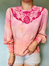 Load image into Gallery viewer, Ombre Dyed Vintage Blouse - Pink and Orange