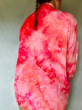 Load image into Gallery viewer, Ice Dye Bright Pink Cotton Button Up Blouse